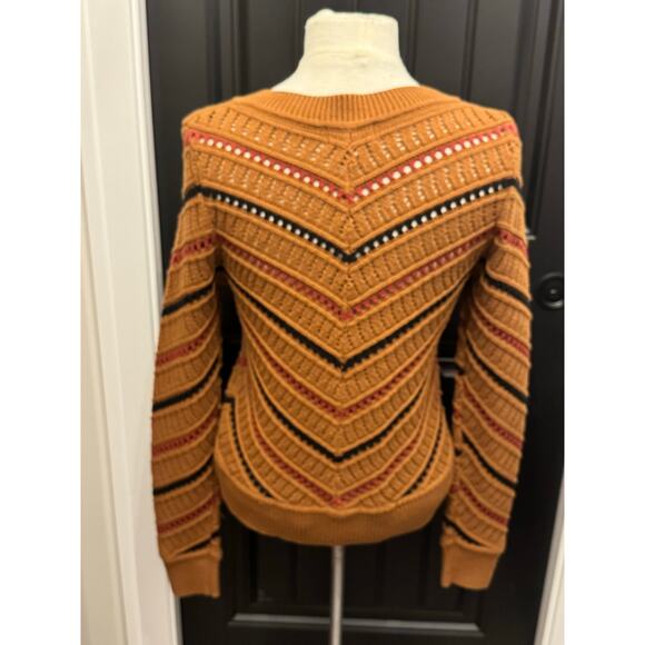EVEREVE Sawyer Sweater Women's XS Brown Chevron Stripe EUC - Picture 6 of 10
